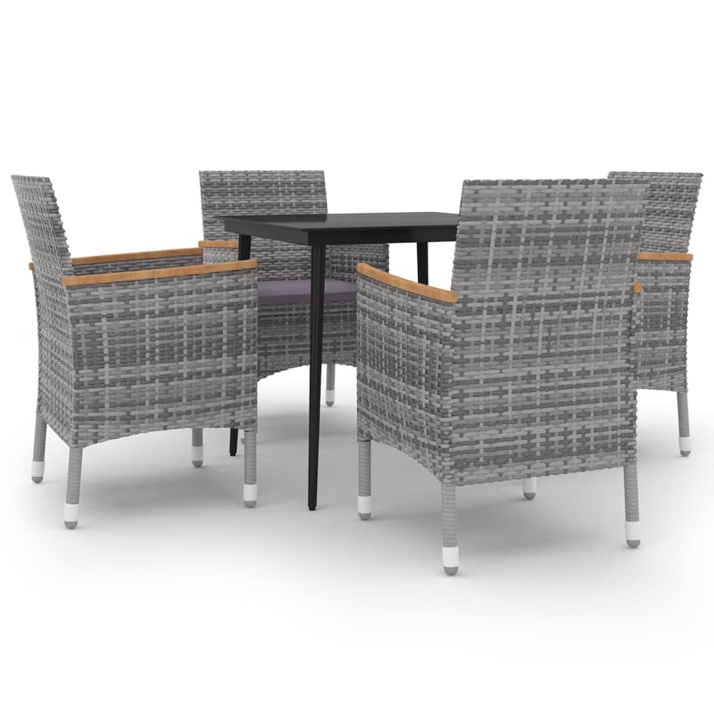 5-delige Tuinset met kussens poly rattan en glas is nu te koop bij PeponiXL, paradijselijk wonen!