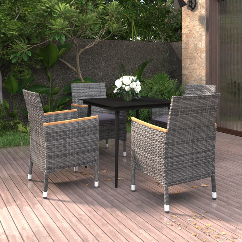 5-delige Tuinset met kussens poly rattan en glas is nu te koop bij PeponiXL, paradijselijk wonen!
