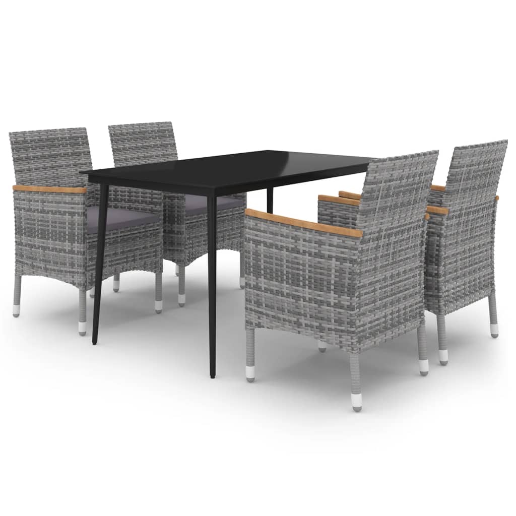 5-delige Tuinset met kussens poly rattan en glas is nu te koop bij PeponiXL, paradijselijk wonen!