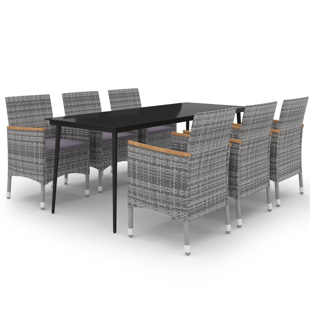 7-delige Tuinset met kussens poly rattan en glas is nu te koop bij PeponiXL, paradijselijk wonen!