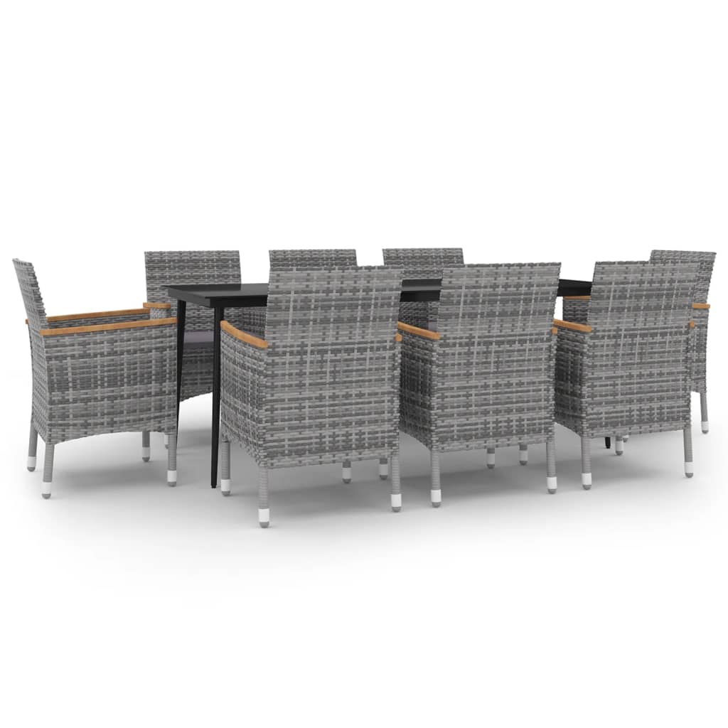 9-delige Tuinset met kussens poly rattan en glas is nu te koop bij PeponiXL, paradijselijk wonen!