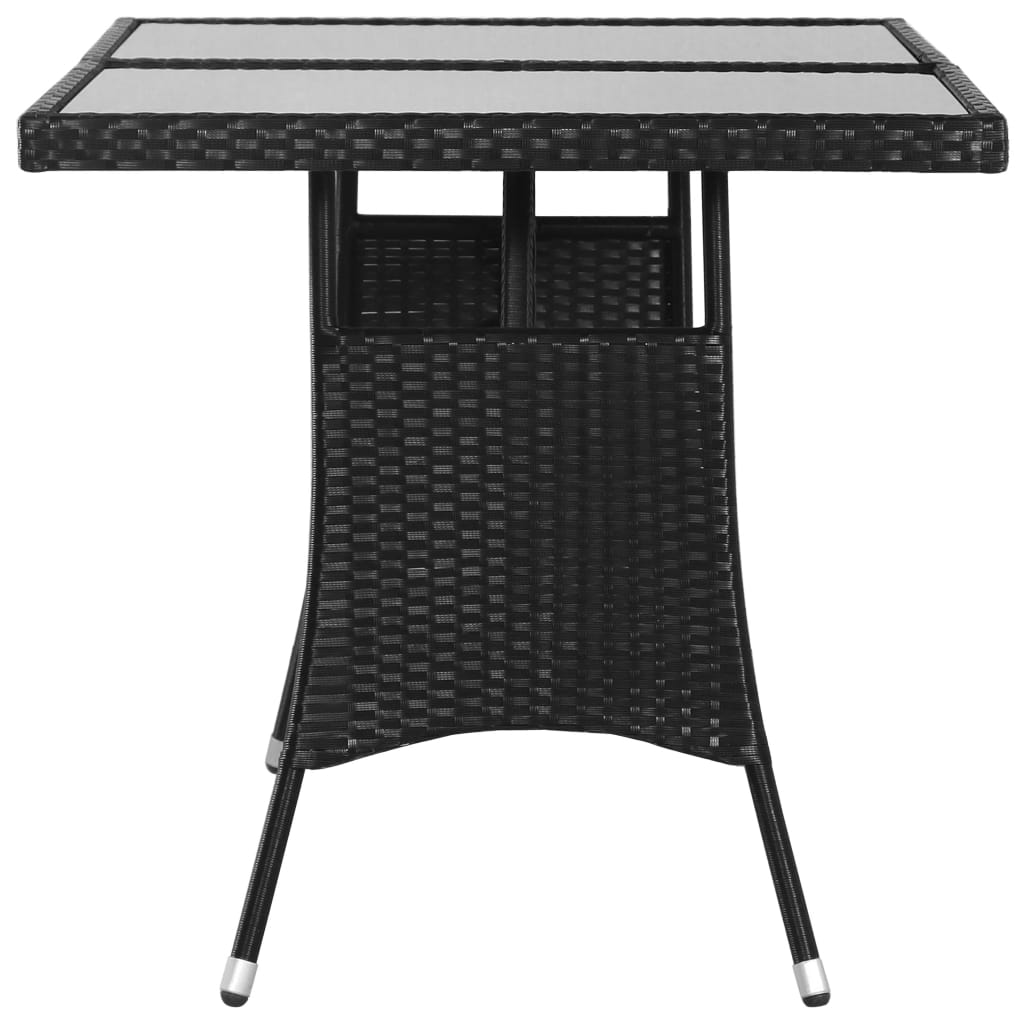 Tuintafel 140x80x74 cm poly rattan zwart is nu te koop bij PeponiXL, paradijselijk wonen!