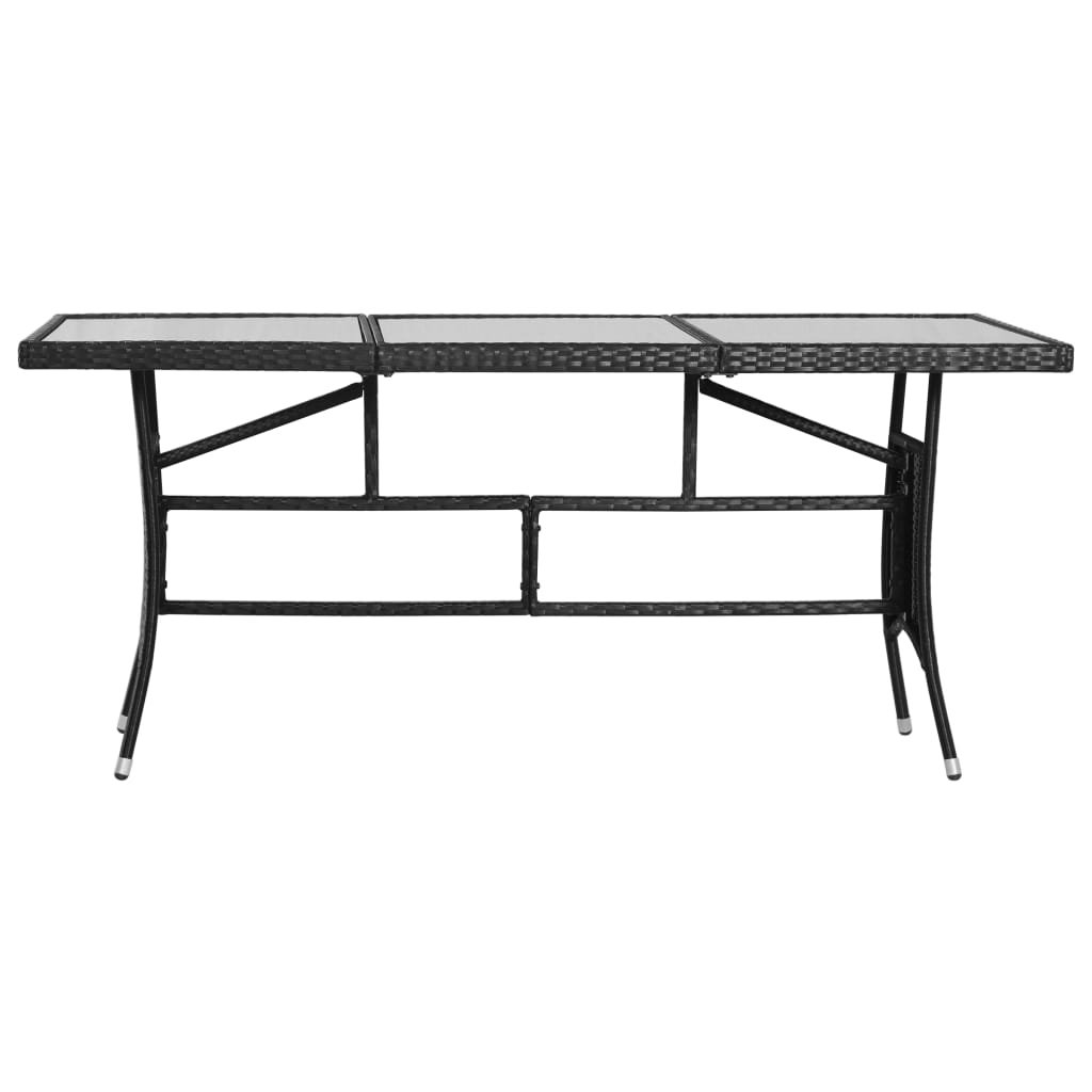 Tuintafel 170x80x74 cm poly rattan zwart is nu te koop bij PeponiXL, paradijselijk wonen!