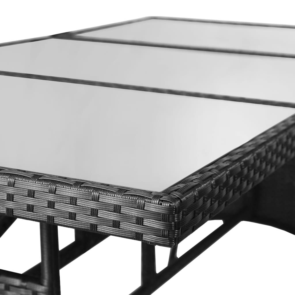 Tuintafel 170x80x74 cm poly rattan zwart is nu te koop bij PeponiXL, paradijselijk wonen!