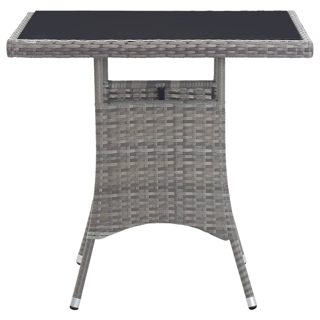 Tuintafel 80x80x74 cm poly rattan grijs is nu te koop bij PeponiXL, paradijselijk wonen!