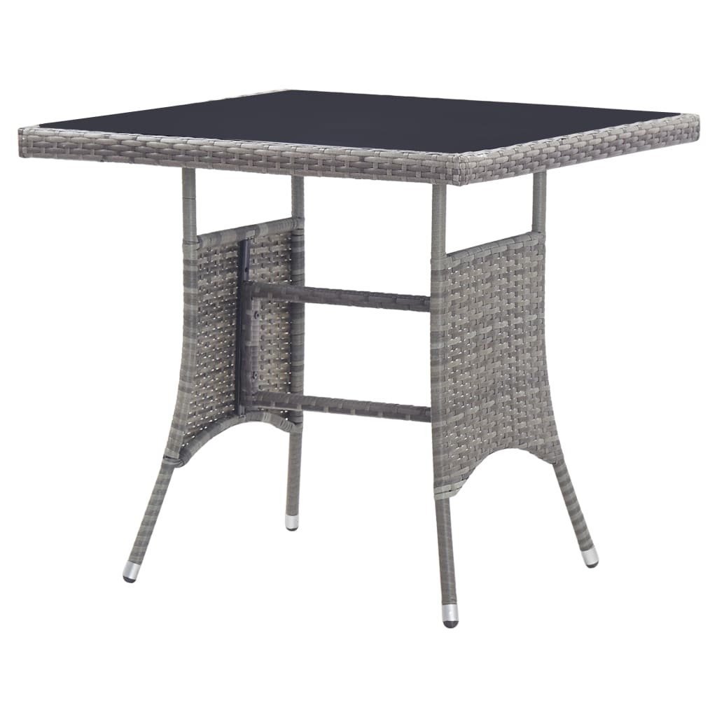Tuintafel 80x80x74 cm poly rattan grijs is nu te koop bij PeponiXL, paradijselijk wonen!
