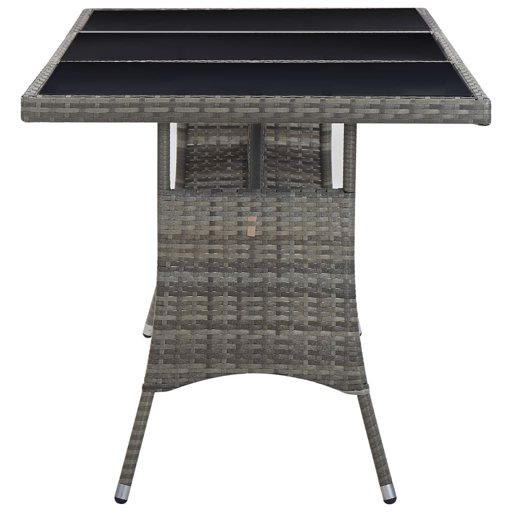 Tuintafel 170x80x74 cm poly rattan grijs is nu te koop bij PeponiXL, paradijselijk wonen!