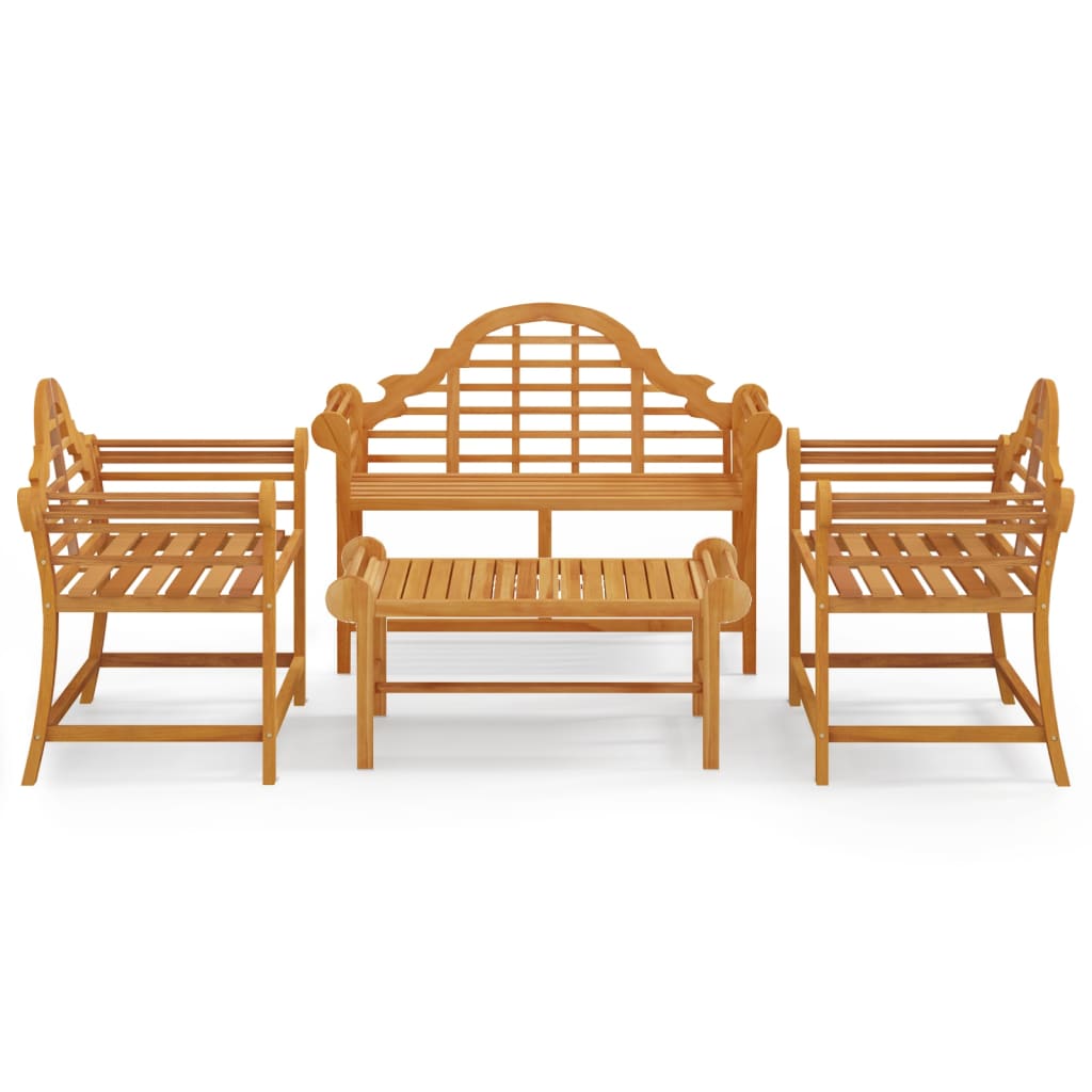 4-delige Loungeset massief teakhout is nu te koop bij PeponiXL, paradijselijk wonen!