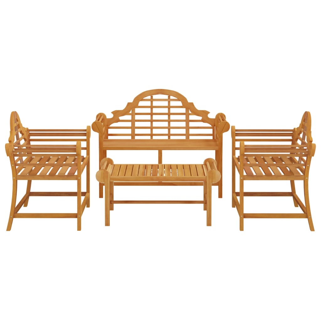 4-delige Loungeset massief teakhout is nu te koop bij PeponiXL, paradijselijk wonen!