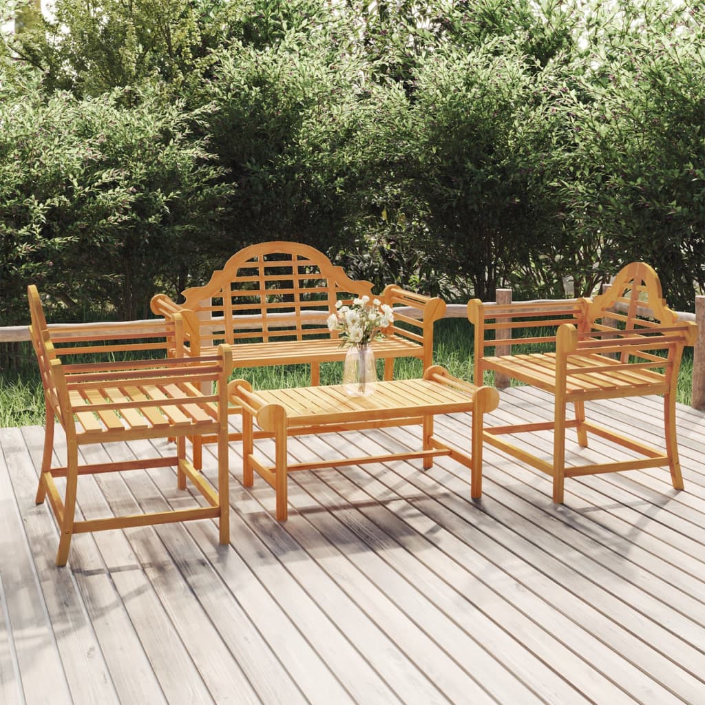 4-delige Loungeset massief teakhout is nu te koop bij PeponiXL, paradijselijk wonen!