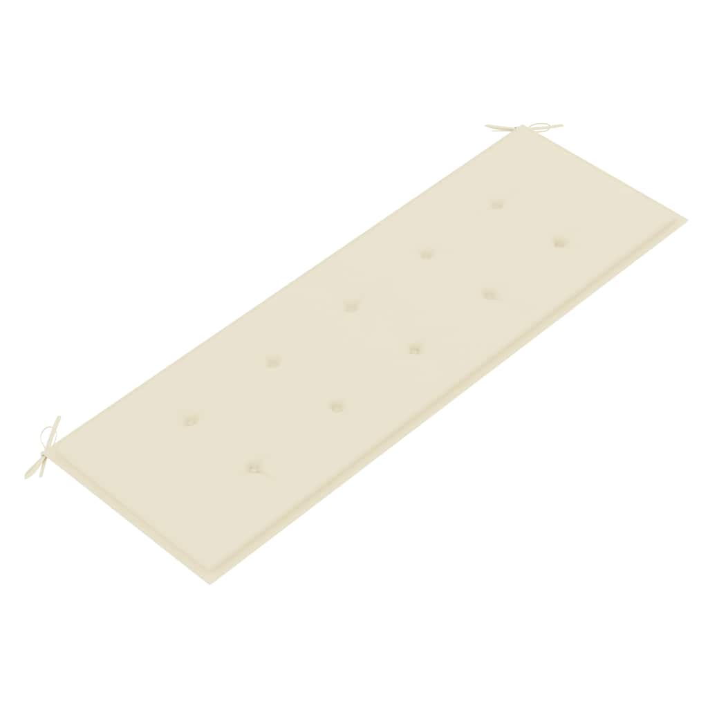 Bankje Batavia met crèmekleurig kussen 150 cm massief teakhout is nu te koop bij PeponiXL, paradijselijk wonen!