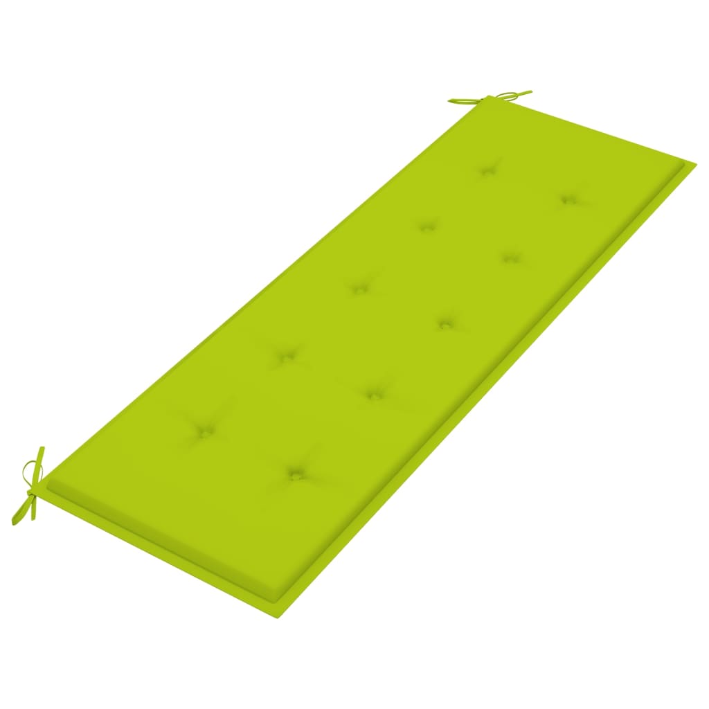 Bankje Batavia met heldergroen kussen 150 cm massief teakhout is nu te koop bij PeponiXL, paradijselijk wonen!