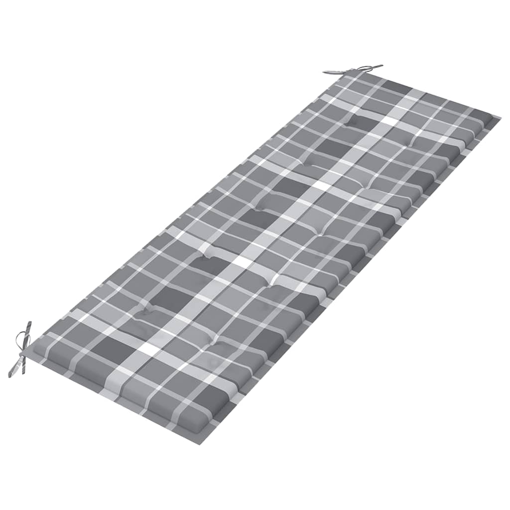 Bankje Batavia met ruitpatroon kussen 150 cm massief teakhout is nu te koop bij PeponiXL, paradijselijk wonen!