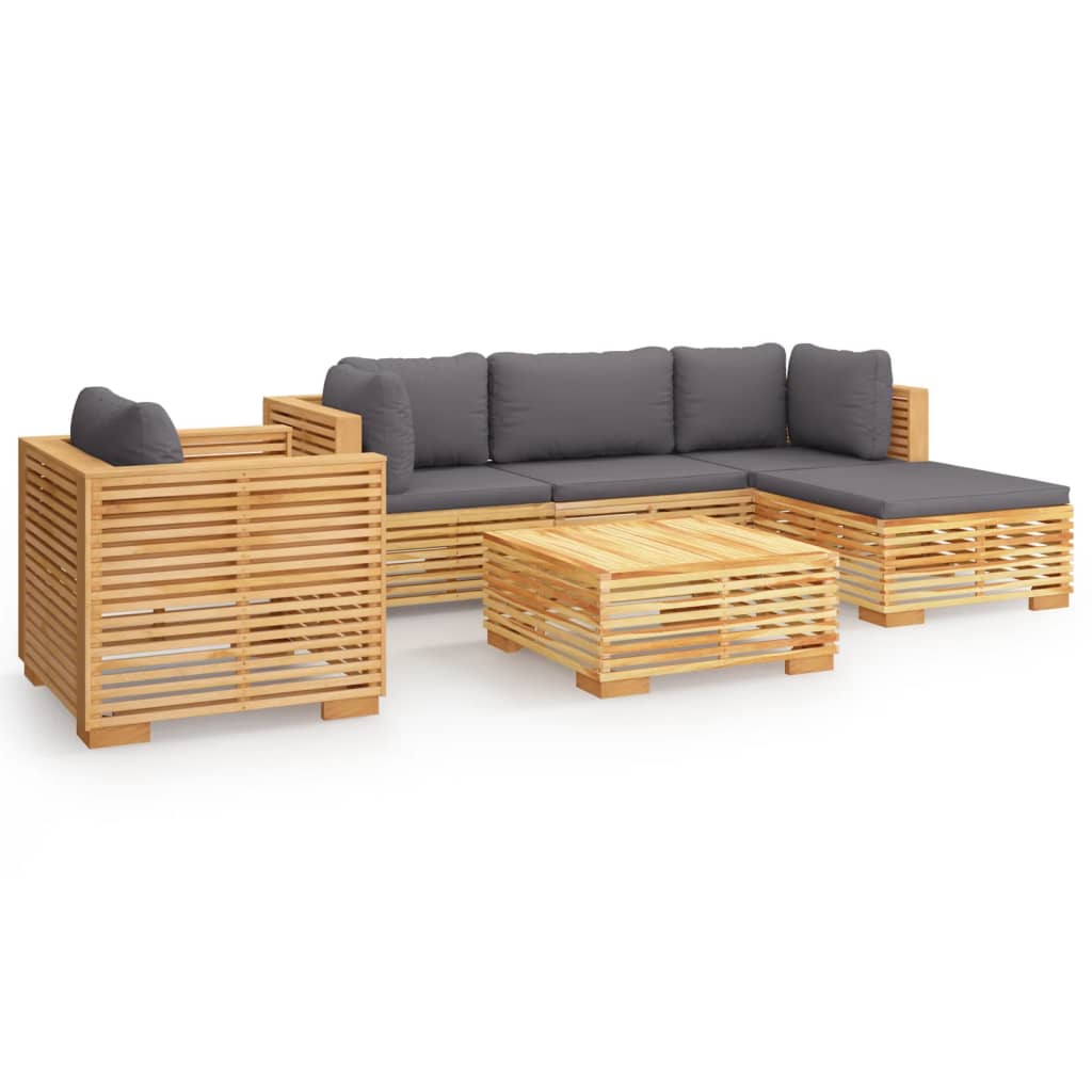 6-delige Loungeset met kussens massief teakhout is nu te koop bij PeponiXL, paradijselijk wonen!
