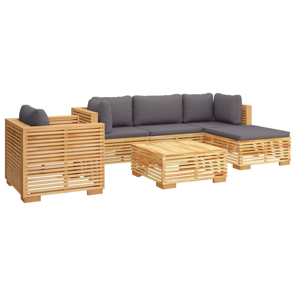 6-delige Loungeset met kussens massief teakhout is nu te koop bij PeponiXL, paradijselijk wonen!