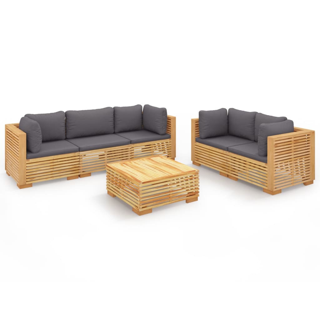 6-delige Loungeset met kussens massief teakhout is nu te koop bij PeponiXL, paradijselijk wonen!
