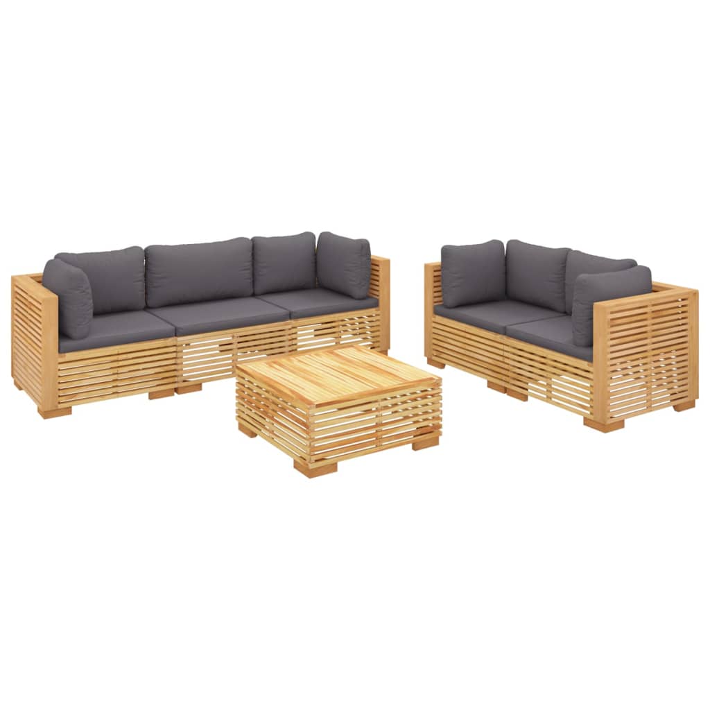 6-delige Loungeset met kussens massief teakhout is nu te koop bij PeponiXL, paradijselijk wonen!