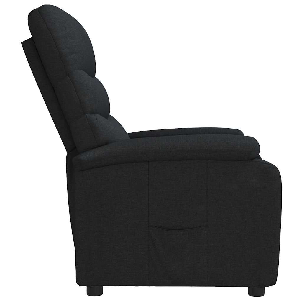 Fauteuil verstelbaar stof zwart is nu te koop bij PeponiXL, paradijselijk wonen!