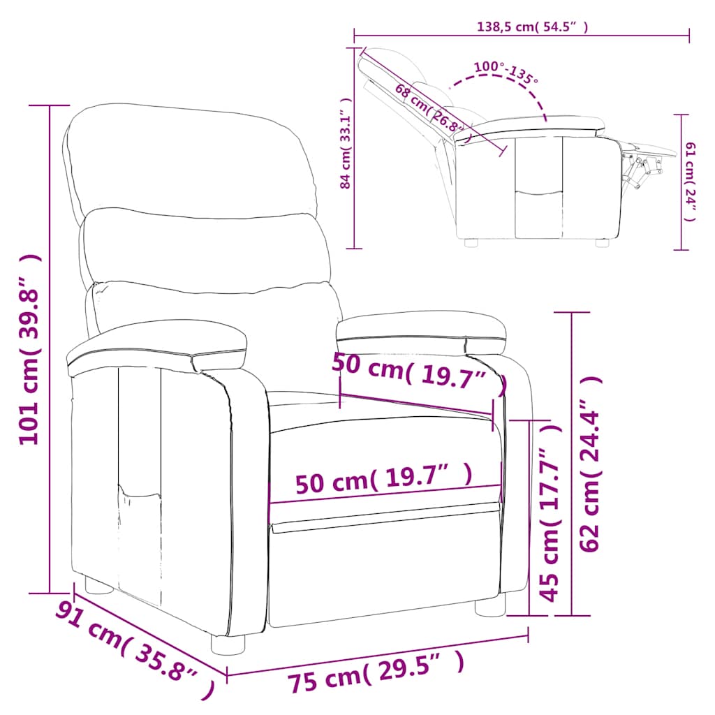 Fauteuil verstelbaar stof donkerbruin is nu te koop bij PeponiXL, paradijselijk wonen!
