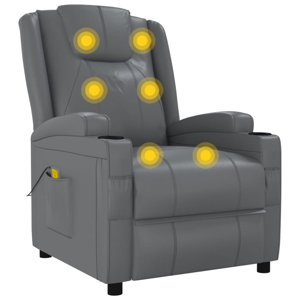 Massagestoel kunstleer antracietkleurig is nu te koop bij PeponiXL, paradijselijk wonen!