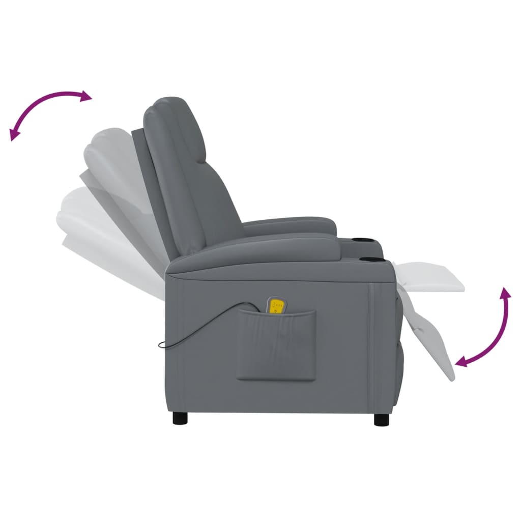 Massagestoel kunstleer antracietkleurig is nu te koop bij PeponiXL, paradijselijk wonen!