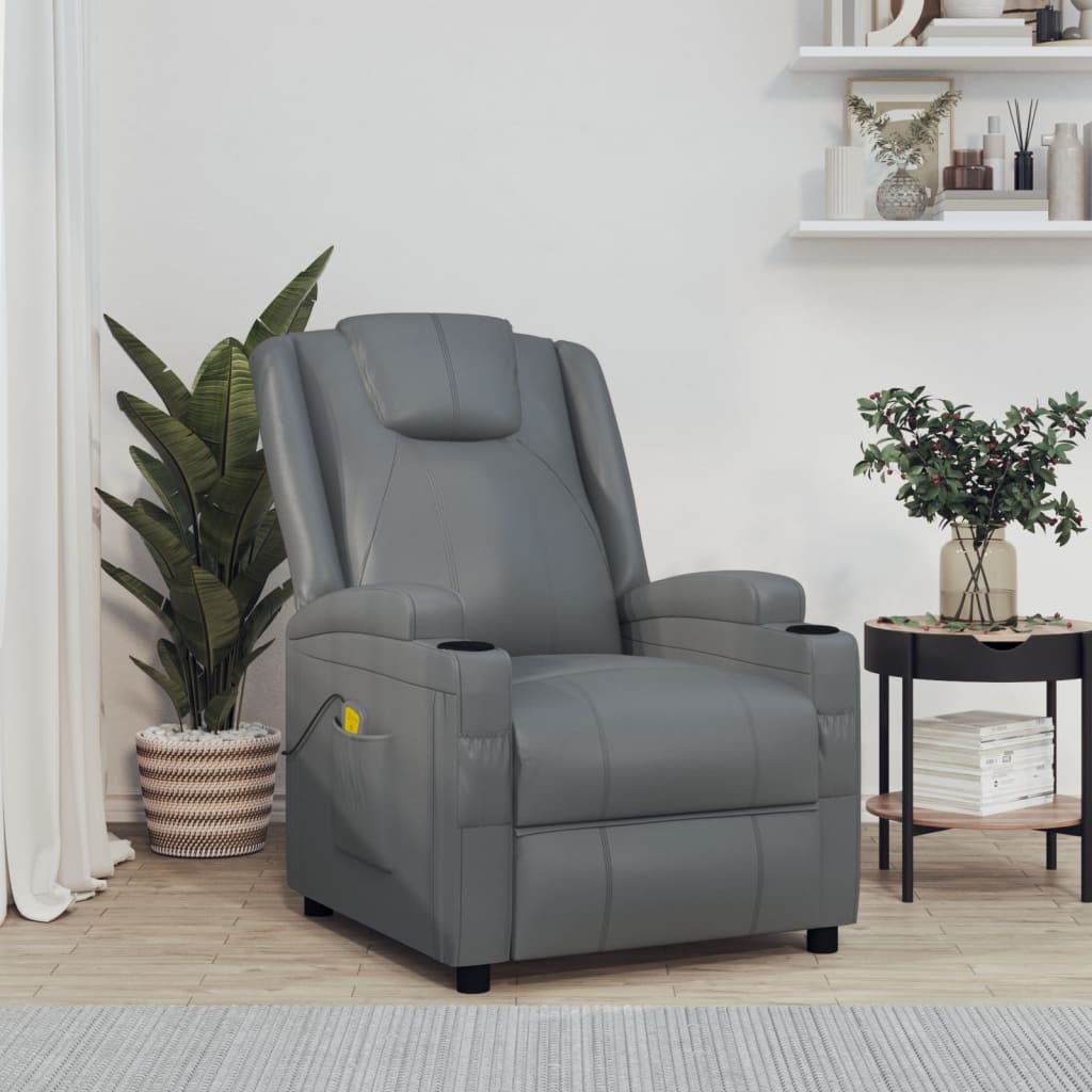 Massagestoel kunstleer antracietkleurig is nu te koop bij PeponiXL, paradijselijk wonen!