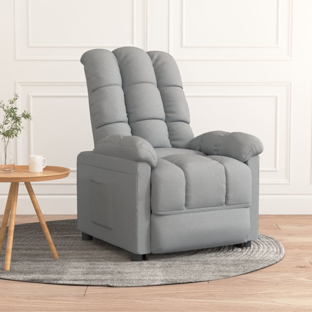 Fauteuil verstelbaar stof lichtgrijs is nu te koop bij PeponiXL, paradijselijk wonen!