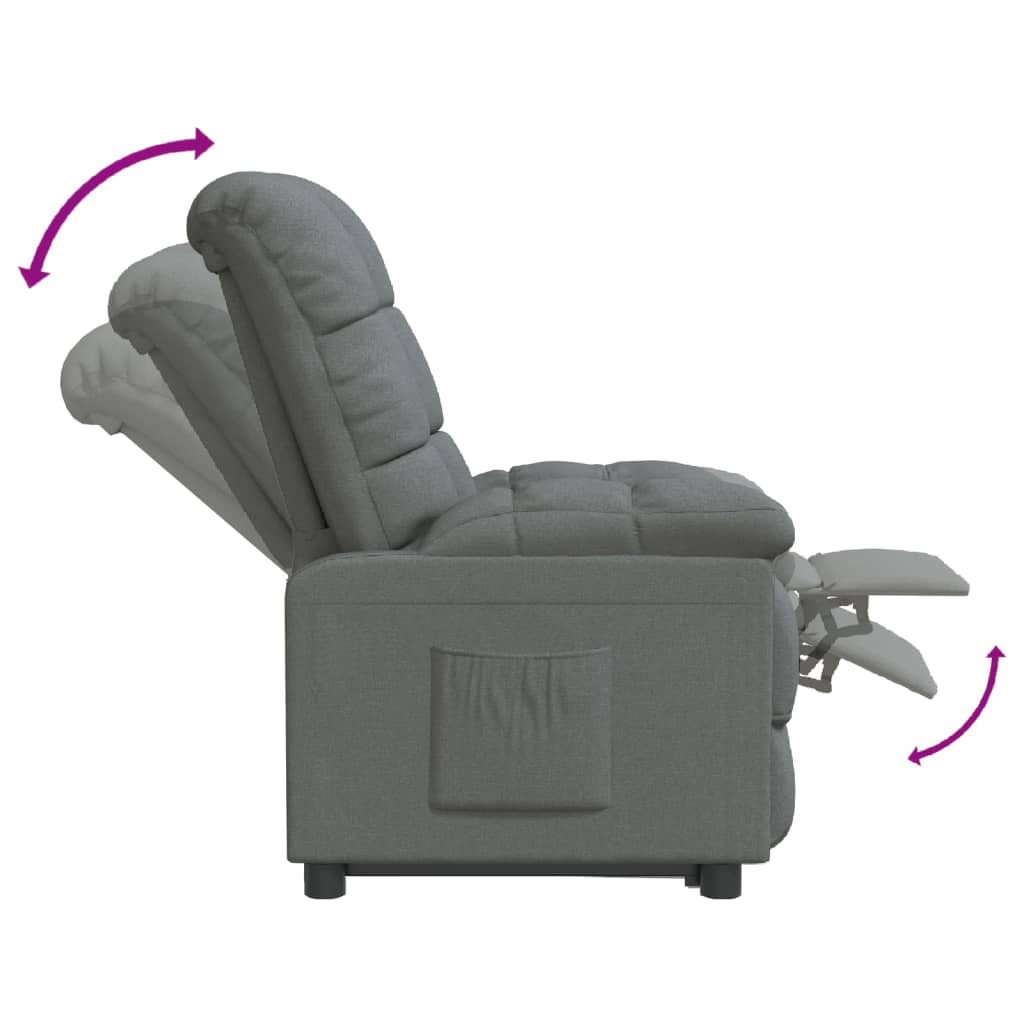 Fauteuil verstelbaar stof donkergrijs is nu te koop bij PeponiXL, paradijselijk wonen!