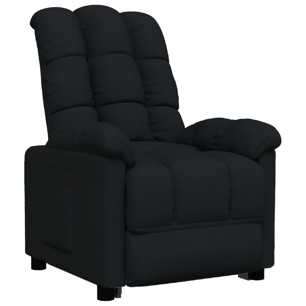 Fauteuil verstelbaar stof zwart is nu te koop bij PeponiXL, paradijselijk wonen!