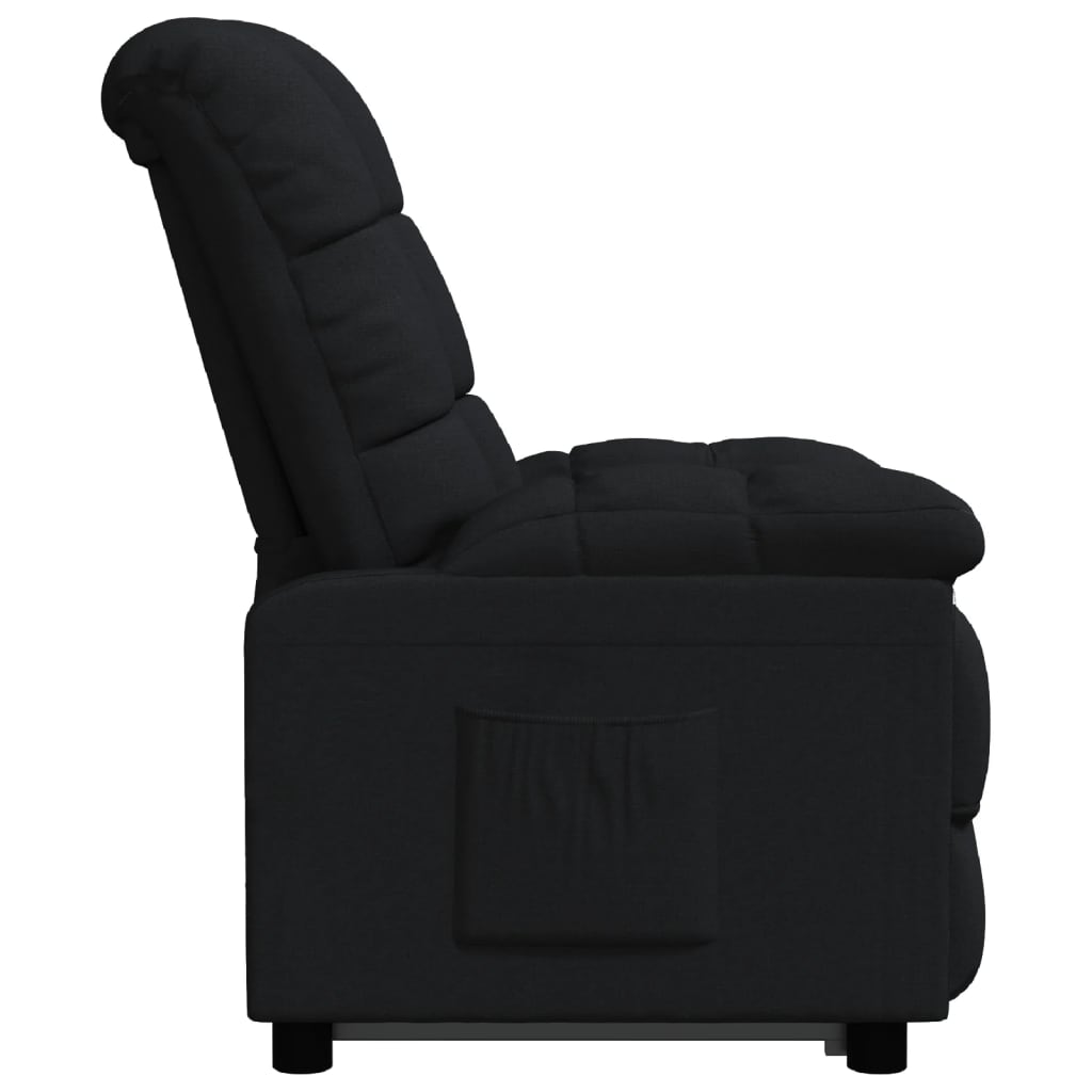 Fauteuil verstelbaar stof zwart is nu te koop bij PeponiXL, paradijselijk wonen!