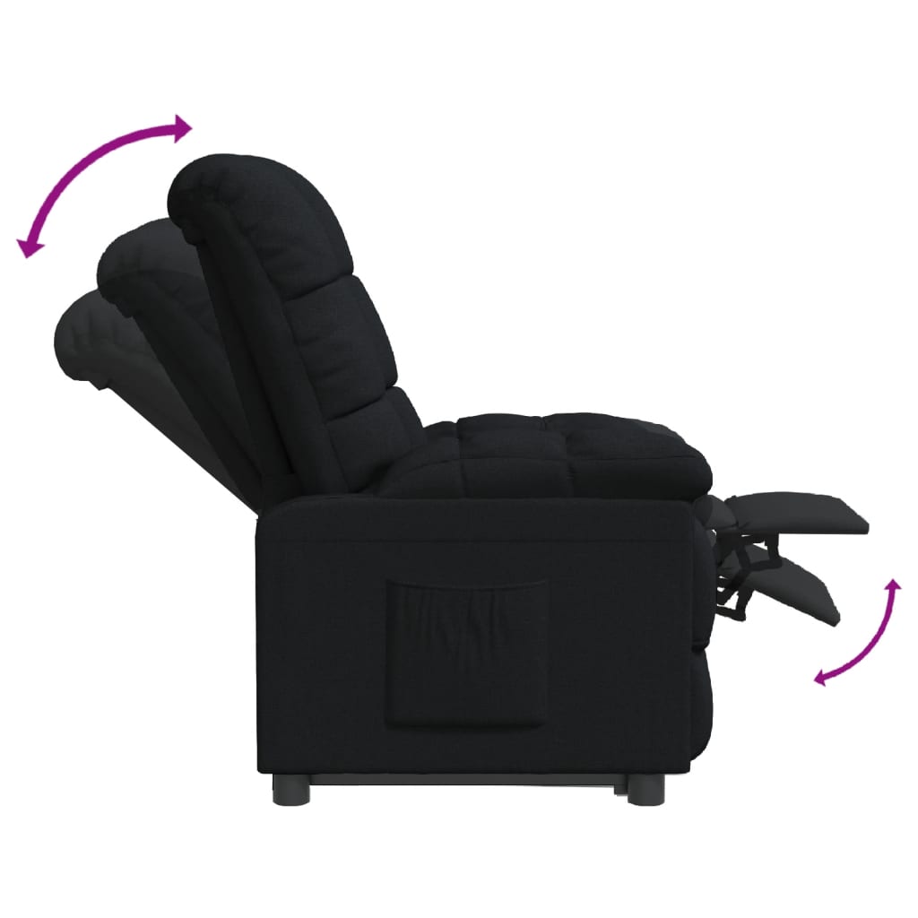 Fauteuil verstelbaar stof zwart is nu te koop bij PeponiXL, paradijselijk wonen!