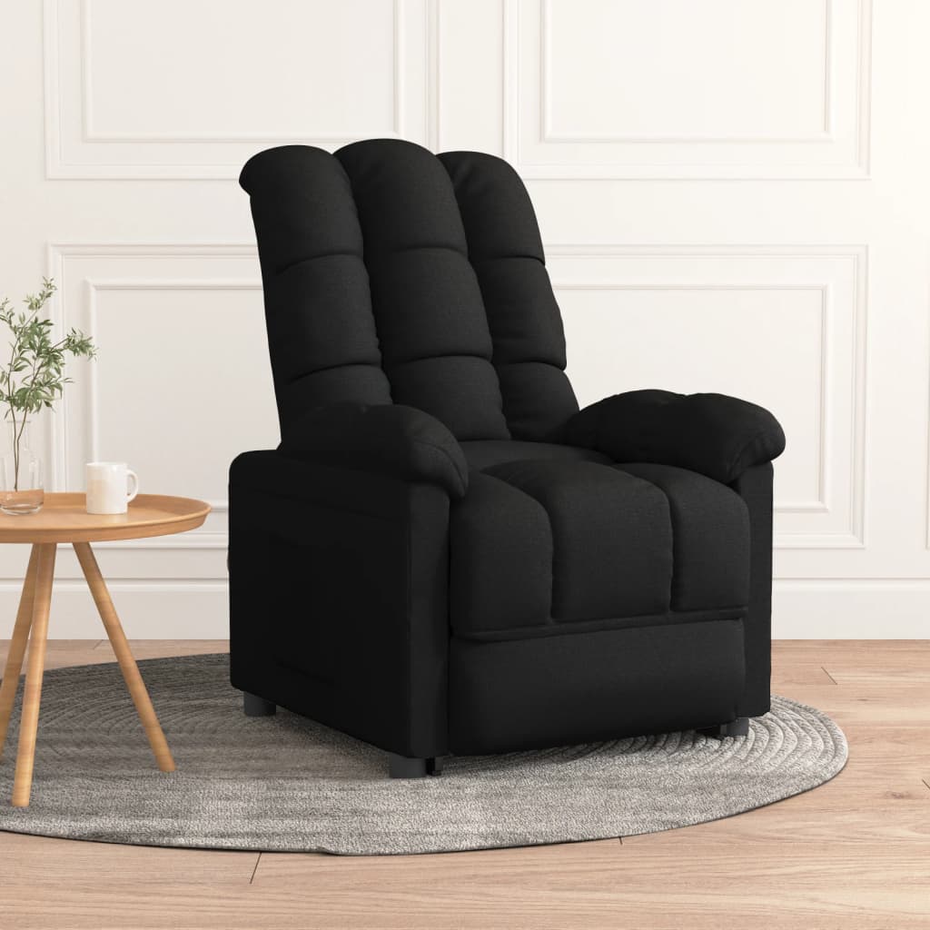 Fauteuil verstelbaar stof zwart is nu te koop bij PeponiXL, paradijselijk wonen!