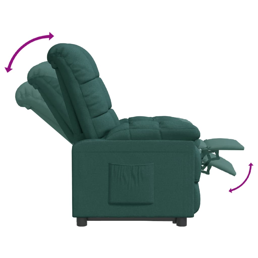 Fauteuil verstelbaar stof donkergroen is nu te koop bij PeponiXL, paradijselijk wonen!