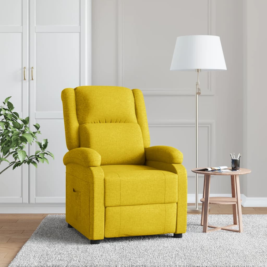 Fauteuil verstelbaar stof geel is nu te koop bij PeponiXL, paradijselijk wonen!