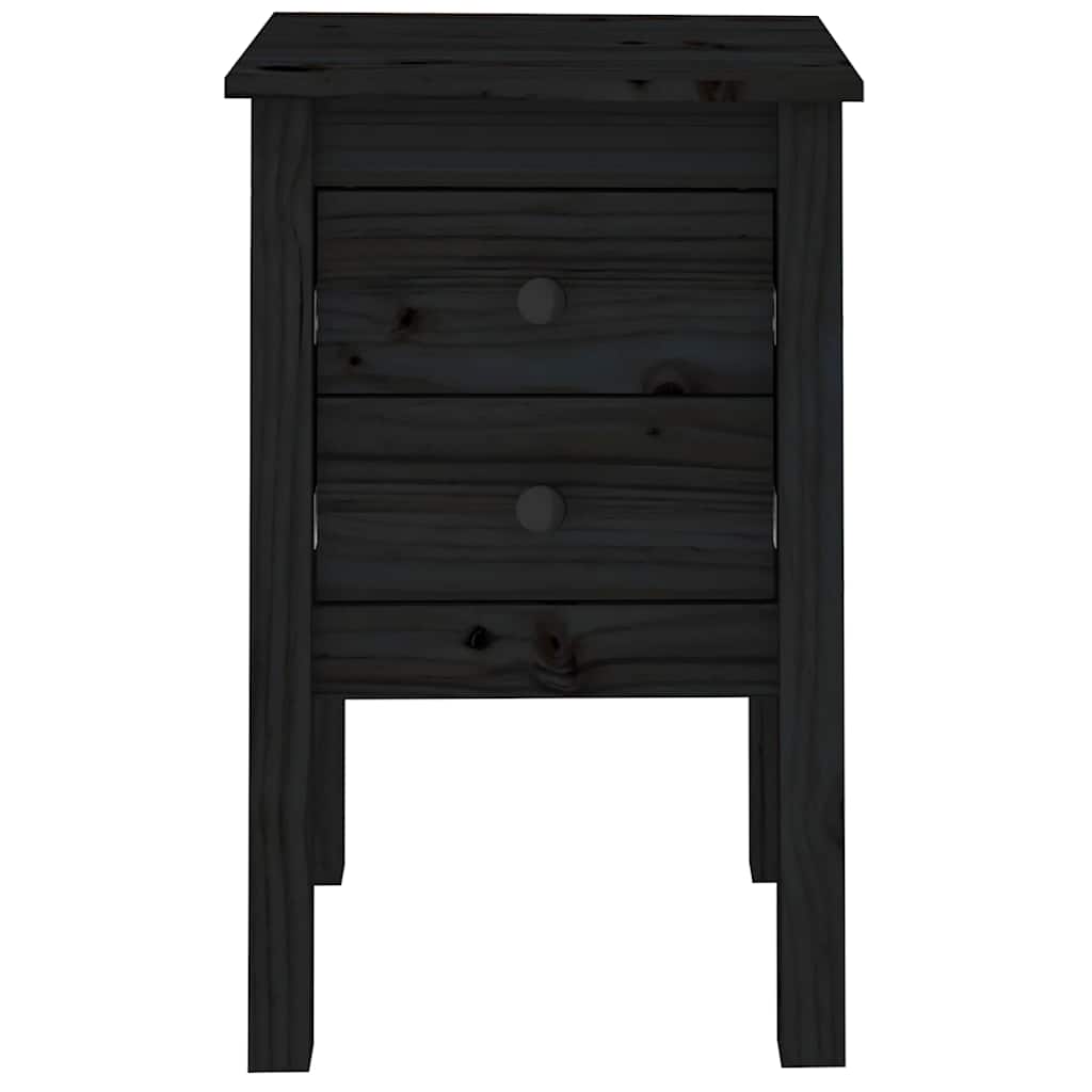 Nachtkastjes 2 st 40x35x61,5 cm massief grenenhout zwart is nu te koop bij PeponiXL, paradijselijk wonen!