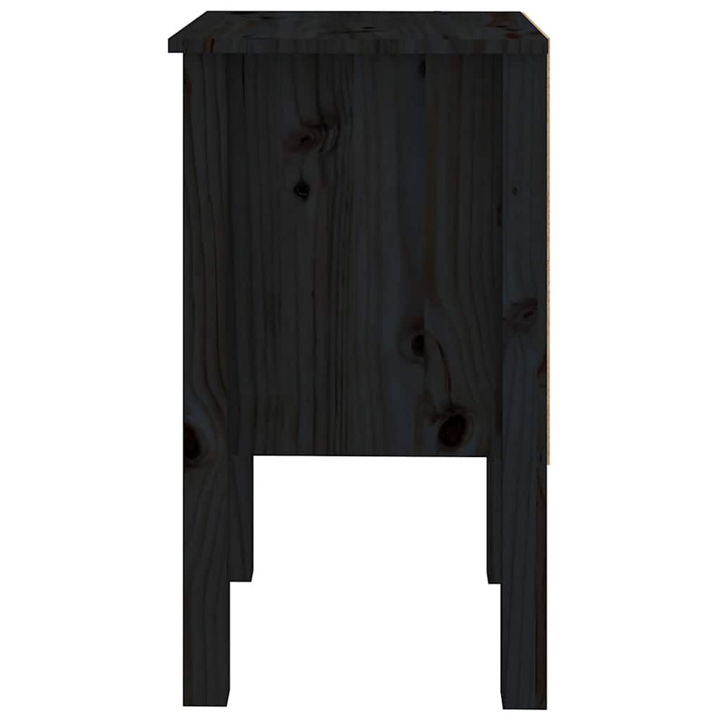 Nachtkastjes 2 st 40x35x61,5 cm massief grenenhout zwart is nu te koop bij PeponiXL, paradijselijk wonen!