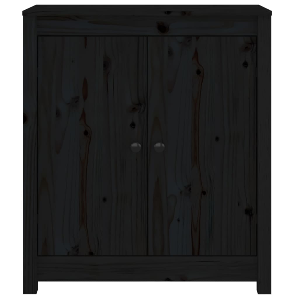 Dressoir 70x35x80 cm massief grenenhout zwart is nu te koop bij PeponiXL, paradijselijk wonen!