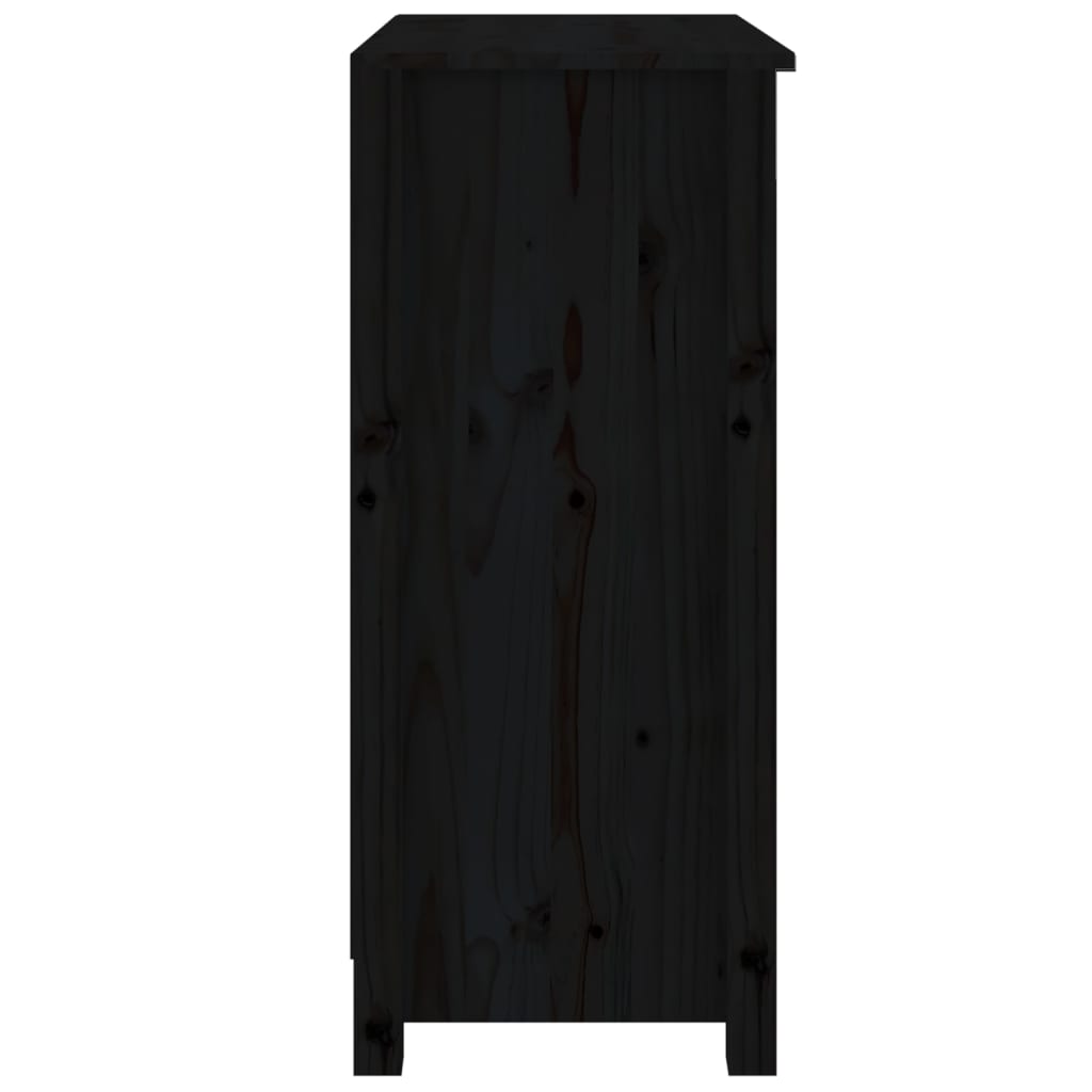 Dressoir 70x35x80 cm massief grenenhout zwart is nu te koop bij PeponiXL, paradijselijk wonen!