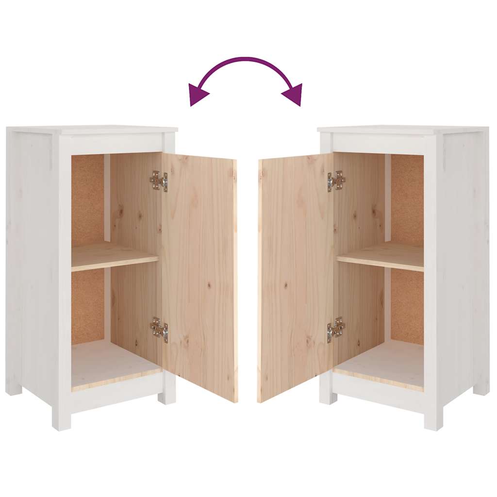 Dressoirs 2 st 39x35x80 cm massief grenenhout wit is nu te koop bij PeponiXL, paradijselijk wonen!