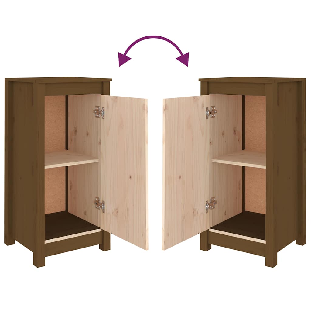 Dressoirs 2 st 39x35x80 cm massief grenenhout honingbruin is nu te koop bij PeponiXL, paradijselijk wonen!