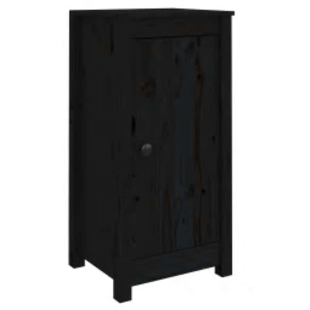 Dressoirs 2 st 39x35x80 cm massief grenenhout zwart is nu te koop bij PeponiXL, paradijselijk wonen!