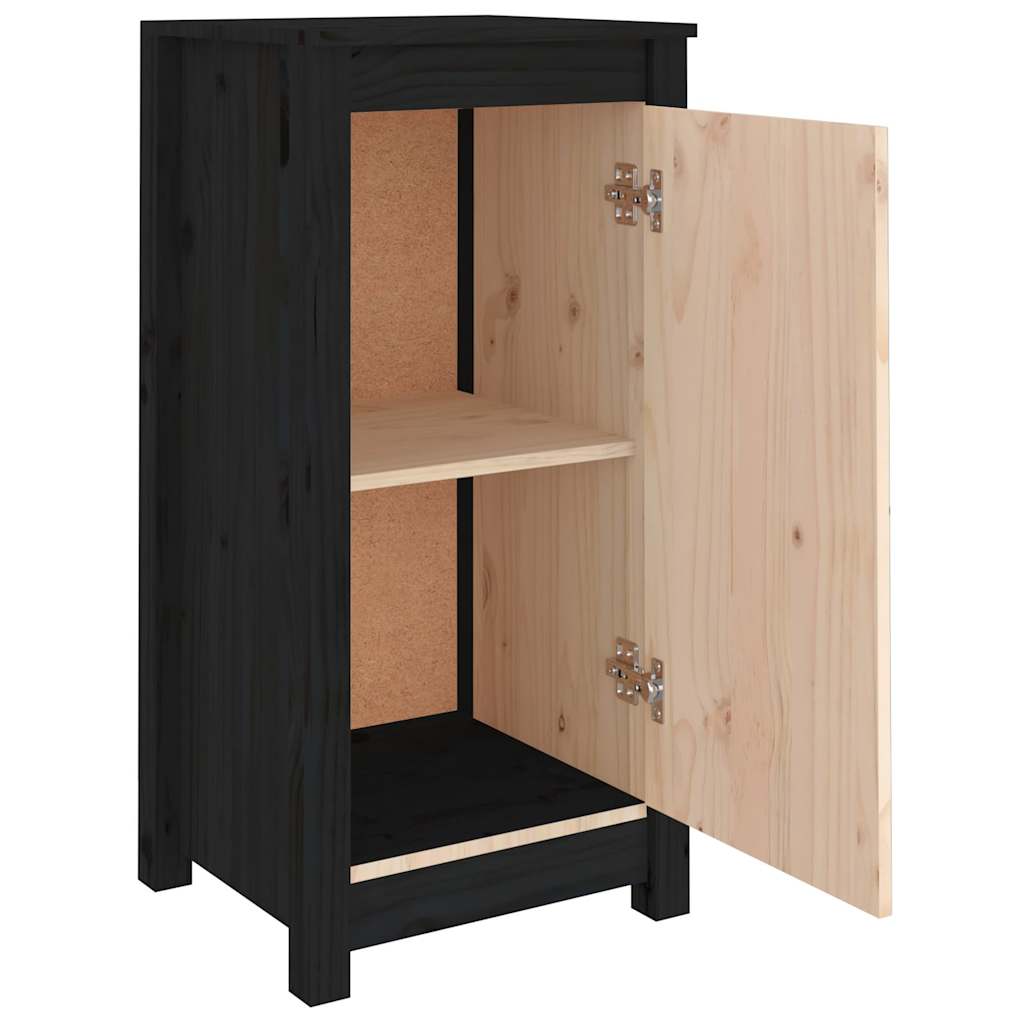 Dressoirs 2 st 39x35x80 cm massief grenenhout zwart is nu te koop bij PeponiXL, paradijselijk wonen!