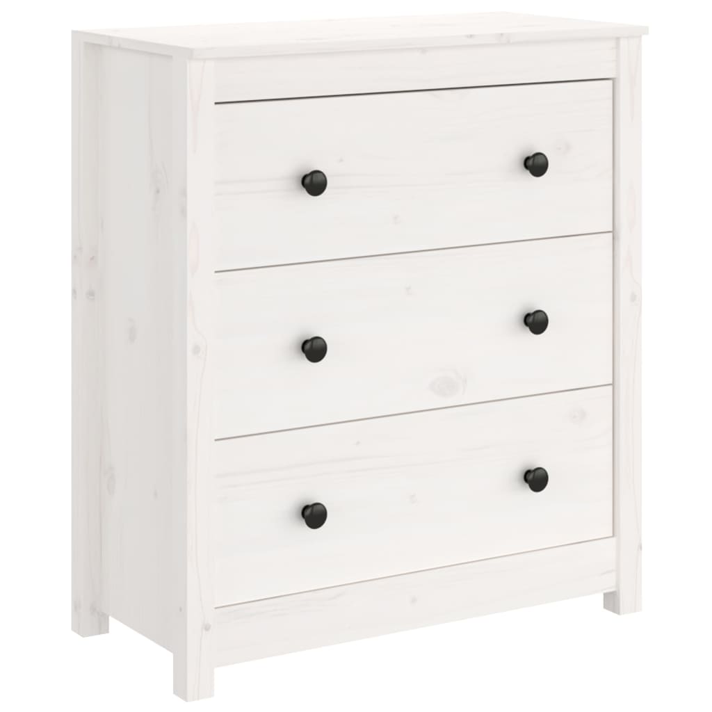 Dressoir 70x35x80 cm massief grenenhout wit is nu te koop bij PeponiXL, paradijselijk wonen!