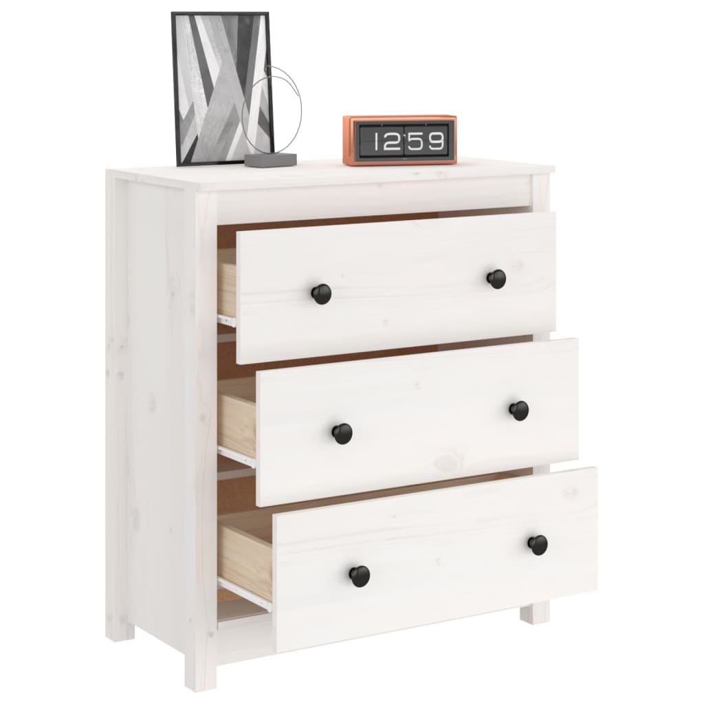 Dressoir 70x35x80 cm massief grenenhout wit is nu te koop bij PeponiXL, paradijselijk wonen!