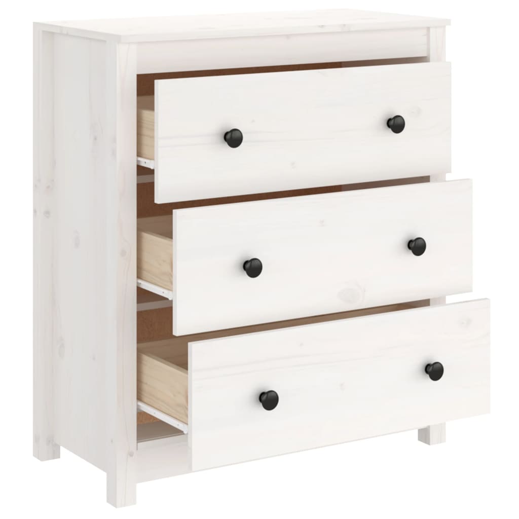 Dressoir 70x35x80 cm massief grenenhout wit is nu te koop bij PeponiXL, paradijselijk wonen!