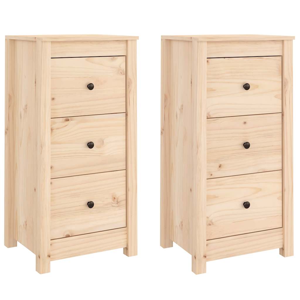 Dressoirs 2 st 40x35x80 cm massief grenenhout is nu te koop bij PeponiXL, paradijselijk wonen!