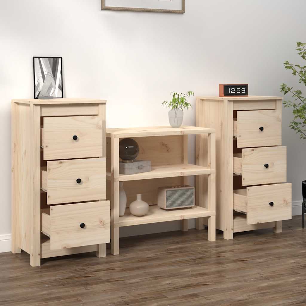 Dressoirs 2 st 40x35x80 cm massief grenenhout is nu te koop bij PeponiXL, paradijselijk wonen!