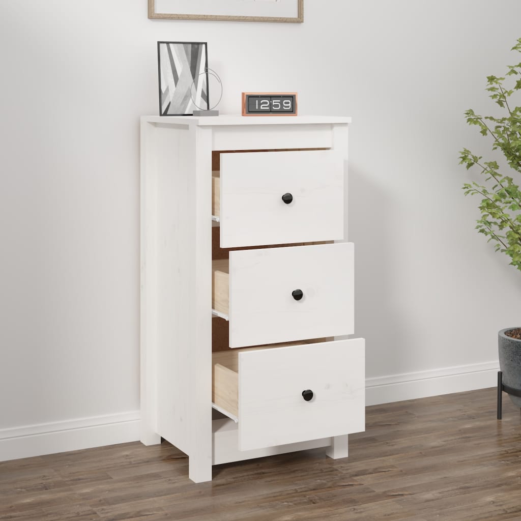 Dressoir 40x35x80 cm massief grenenhout wit is nu te koop bij PeponiXL, paradijselijk wonen!