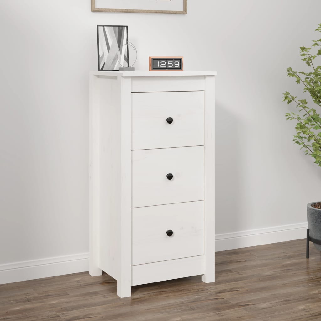 Dressoir 40x35x80 cm massief grenenhout wit is nu te koop bij PeponiXL, paradijselijk wonen!