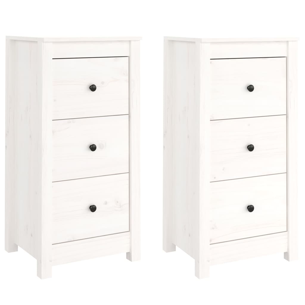 Dressoirs 2 st 40x35x80 cm massief grenenhout wit is nu te koop bij PeponiXL, paradijselijk wonen!